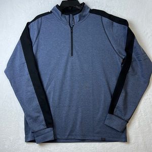Hawke Co Men's Blue Black Pullover Sweater 1/2 Zip Large